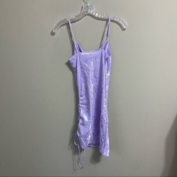 SHEKOU SZ XXS TAKE ME TO RIO LILAC SLIP DRESS - Picture 4 of 6